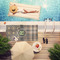 Moroccan Mosaic & Plaid Pool Towel Lifestyle