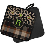 Moroccan Mosaic & Plaid Pot Holder w/ Name and Initial