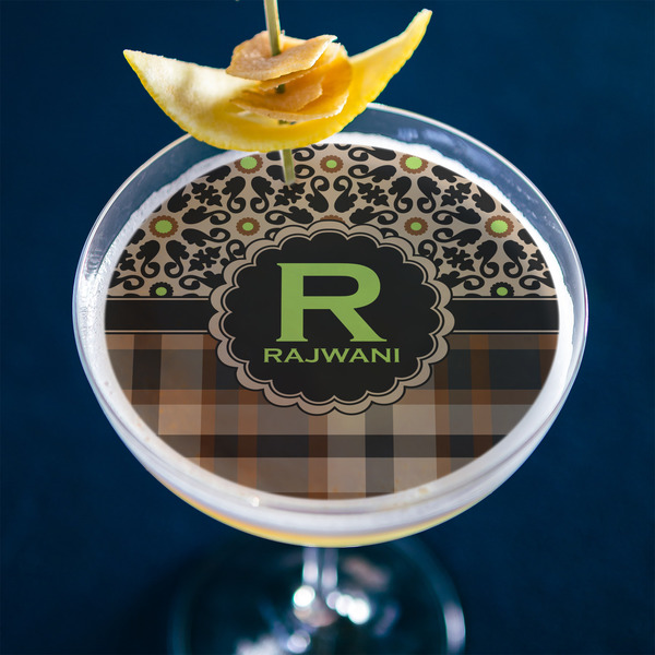 Moroccan Mosaic & Plaid Printed Drink Topper - XLarge - In Context