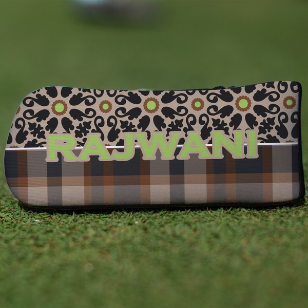 Custom Moroccan Mosaic & Plaid Blade Putter Cover (Personalized)