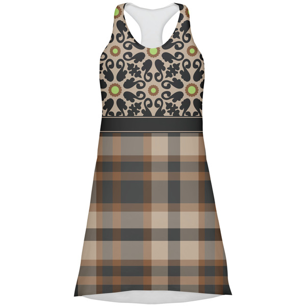Custom Moroccan Mosaic & Plaid Racerback Dress - Medium