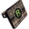 Moroccan Mosaic & Plaid Rectangular Car Hitch Cover w/ FRP Insert (Angle View)