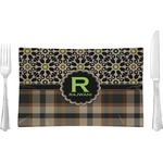 Moroccan Mosaic & Plaid Glass Rectangular Lunch / Dinner Plate (Personalized)