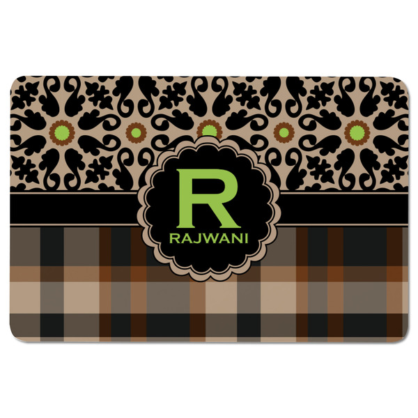 Moroccan Mosaic & Plaid Rectangular Fridge Magnet - FRONT