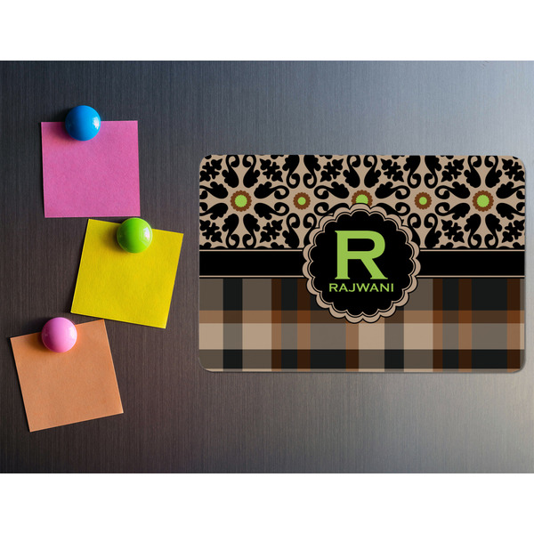 Moroccan Mosaic & Plaid Rectangular Fridge Magnet - LIFESTYLE