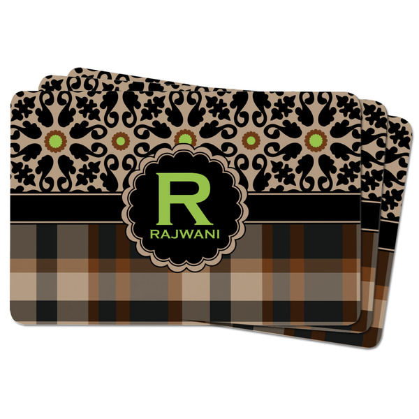 Moroccan Mosaic & Plaid Rectangular Fridge Magnet - THREE