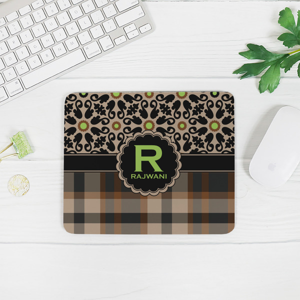 Moroccan Mosaic & Plaid Rectangular Mouse Pad - LIFESTYLE 2