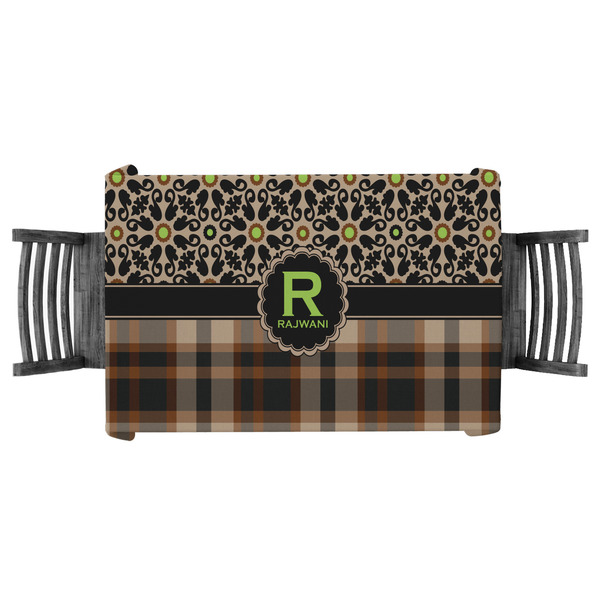 Custom Moroccan Mosaic & Plaid Tablecloth - 58"x58" (Personalized)