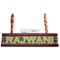 Moroccan Mosaic & Plaid Red Mahogany Nameplates with Business Card Holder - Straight