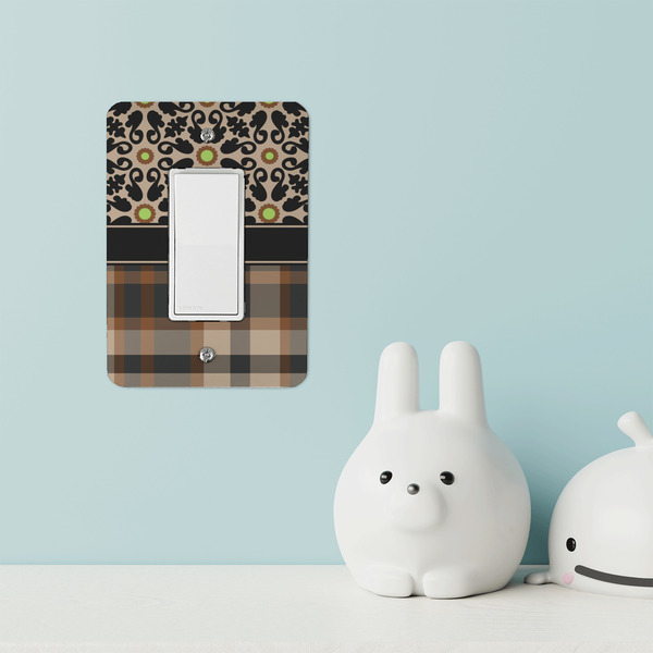 Moroccan Mosaic & Plaid Rocker Light Switch Covers - Single - IN CONTEXT