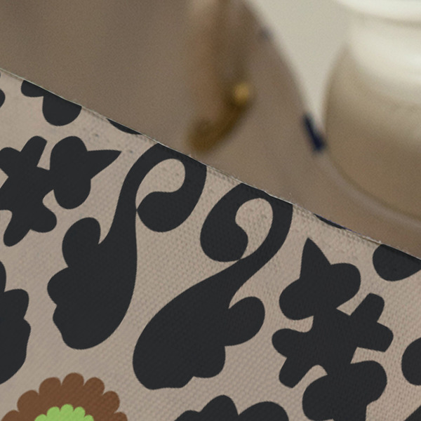 Moroccan Mosaic & Plaid Large Rope Tote - Close Up View