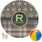 Moroccan Mosaic & Plaid Round Beach Towel (Personalized)