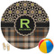 Moroccan Mosaic & Plaid Round Beach Towel (Personalized)