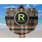 Moroccan Mosaic & Plaid Round Beach Towel - In Use