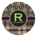 Moroccan Mosaic & Plaid Round Decal - Small (Personalized)