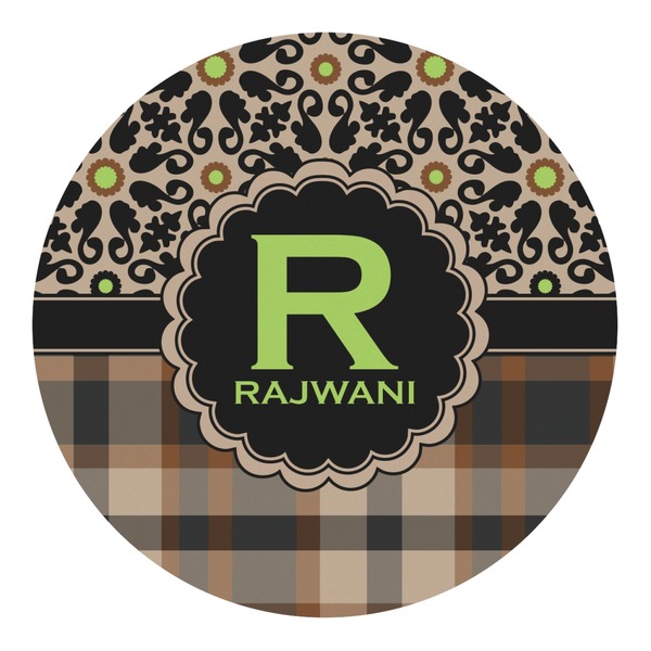 Custom Moroccan Mosaic & Plaid Round Decal - Small (Personalized)