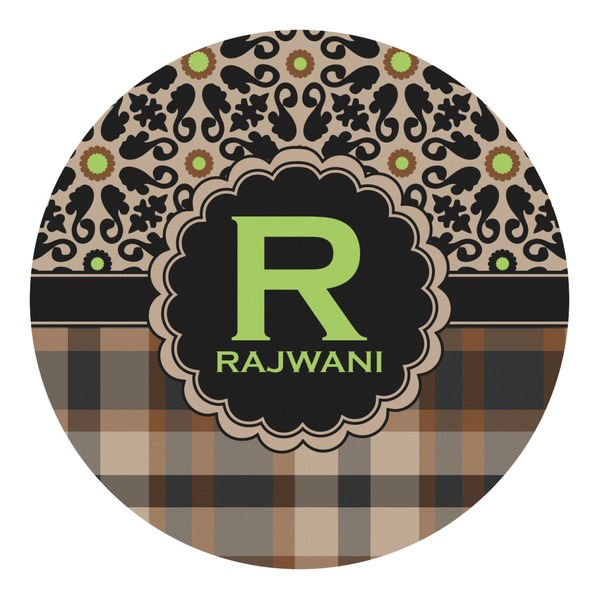 Custom Moroccan Mosaic & Plaid Round Decal - Medium (Personalized)
