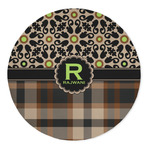 Moroccan Mosaic & Plaid 5' Round Indoor Area Rug (Personalized)