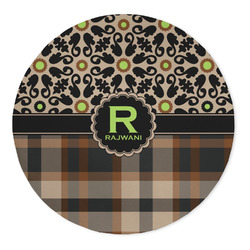 Moroccan Mosaic & Plaid 5' Round Indoor Area Rug (Personalized)
