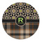 Moroccan Mosaic & Plaid Round Indoor Rug - Front/Main