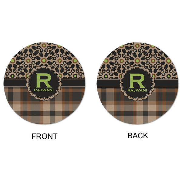 Moroccan Mosaic & Plaid Round Linen Placemats - APPROVAL (double sided)