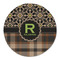 Moroccan Mosaic & Plaid Round Linen Placemats - FRONT (Single Sided)