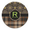 Moroccan Mosaic & Plaid Round Linen Placemat (Personalized)