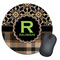Moroccan Mosaic & Plaid Round Mouse Pad