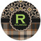 Moroccan Mosaic & Plaid Round Mousepad - APPROVAL