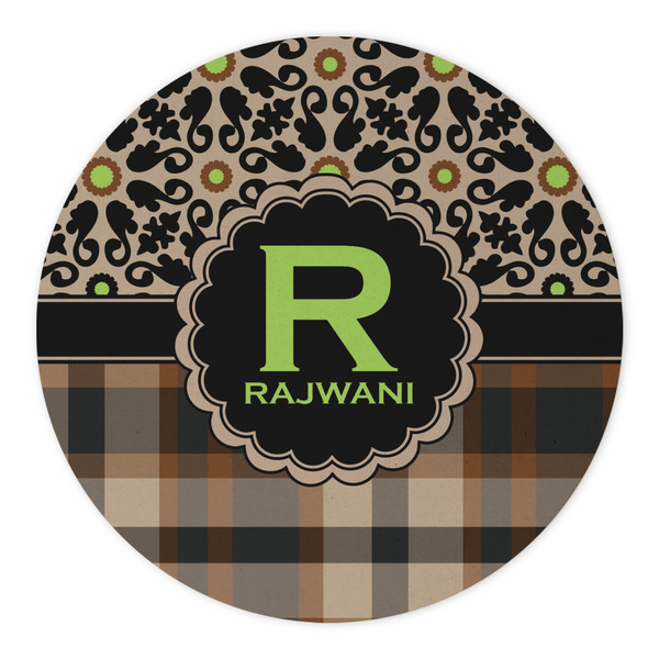 Moroccan Mosaic & Plaid Round Paper Coaster - Approval