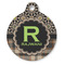 Moroccan Mosaic & Plaid Round Pet ID Tag - Large - Front