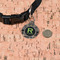 Moroccan Mosaic & Plaid Round Pet ID Tag - Small - In Context