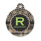 Moroccan Mosaic & Plaid Round Pet ID Tag - Small (Personalized)