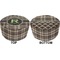 Moroccan Mosaic & Plaid Round Pouf Ottoman (Top and Bottom)