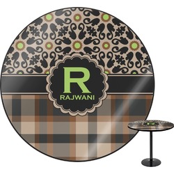 Moroccan Mosaic & Plaid Round Table - 24" (Personalized)