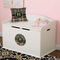 Moroccan Mosaic & Plaid Round Wall Decal on Toy Chest