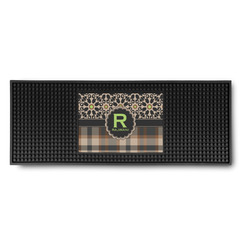 Moroccan Mosaic & Plaid Rubber Bar Mat (Personalized)