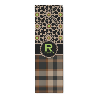 Moroccan Mosaic & Plaid Runner Rug - 2.5'x8' w/ Name and Initial