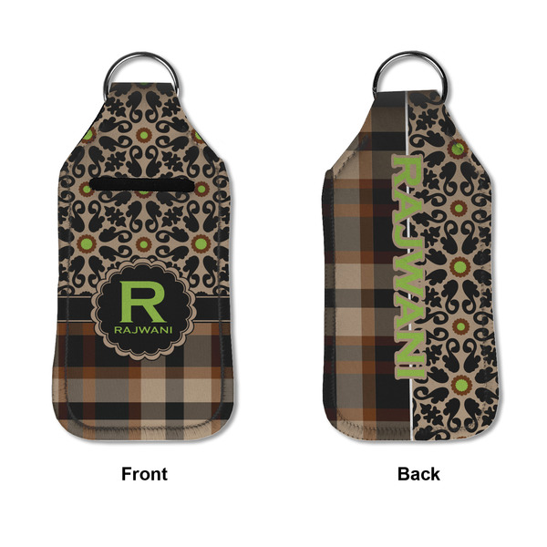 Moroccan Mosaic & Plaid Sanitizer Holder Keychain - Large APPROVAL (Flat)