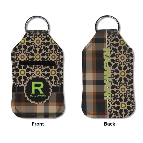 Moroccan Mosaic & Plaid Sanitizer Holder Keychain - Small APPROVAL (Flat)