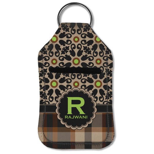Moroccan Mosaic & Plaid Sanitizer Holder Keychain - Small (Front Flat)