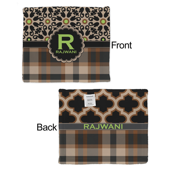 Moroccan Mosaic & Plaid Security Blanket - Front & Back View