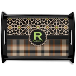 Moroccan Mosaic & Plaid Wooden Tray (Personalized)
