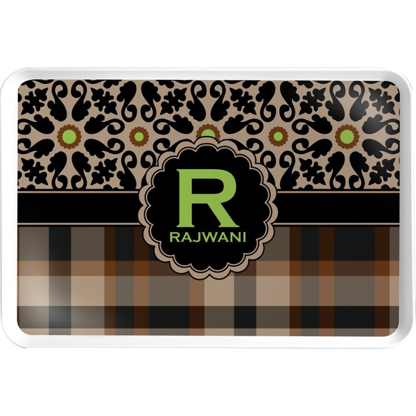 Custom Moroccan Mosaic & Plaid Serving Tray (Personalized)