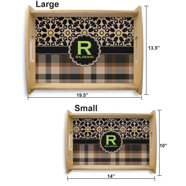 Moroccan Mosaic & Plaid Serving Tray Wood Sizes