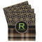 Moroccan Mosaic & Plaid Absorbent Stone Coasters - Set of 4 (Personalized)