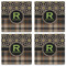 Moroccan Mosaic & Plaid Set of 4 Sandstone Coasters - See All 4 View