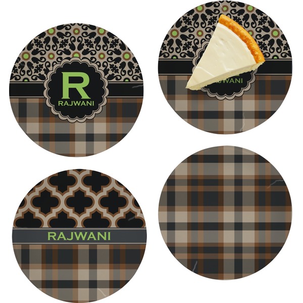 Moroccan Mosaic & Plaid Set of Appetizer / Dessert Plates