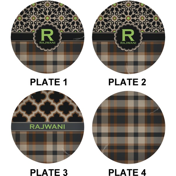 Moroccan Mosaic & Plaid Set of Lunch / Dinner Plates (Approval)