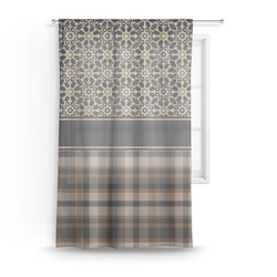Moroccan Mosaic & Plaid Sheer Curtain - 50"x84"